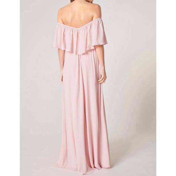 NEW SUGARLIPS off-shoulder chiffon dress in blush - Picture 4 of 4